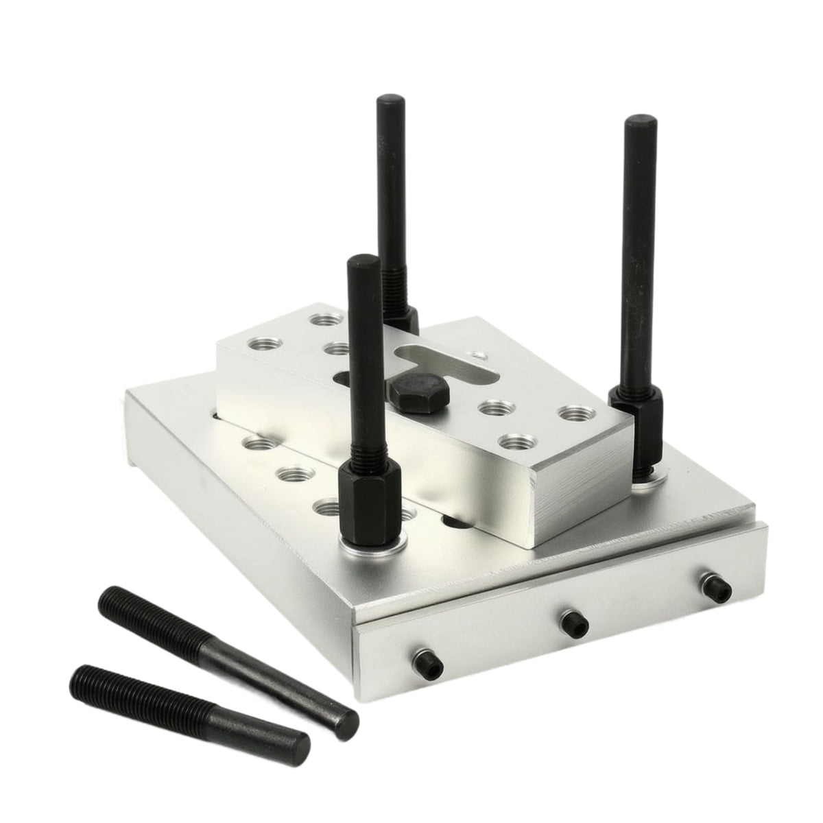 Automotive Hub Mount Bracket Aluminum Alloy Block Style Press Tool with Fasteners for Workbench Assembly Suitable for Vehicle Wheel Bearing Service