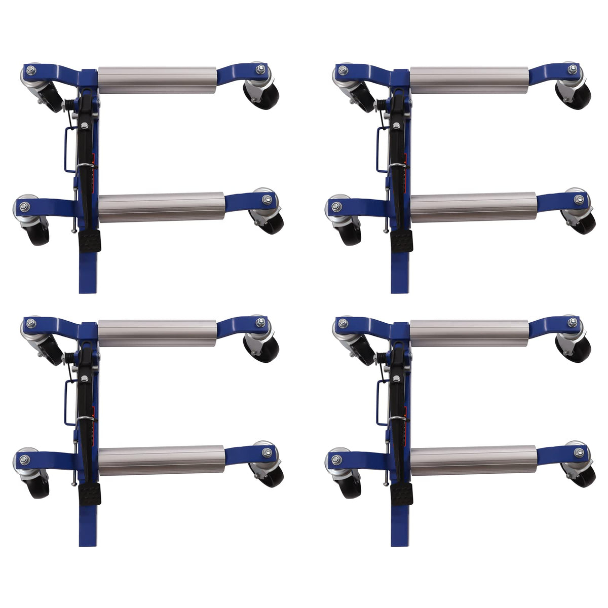 Car Wheel Dolly Jack Set of 4, 1300LBS Vehicle Positioning Hydraulic Tire Jack Car Skates, Heavy Duty Rollers with Hydraulic Ratchet Foot Pedal for Auto Repair Moving Lift (Blue)