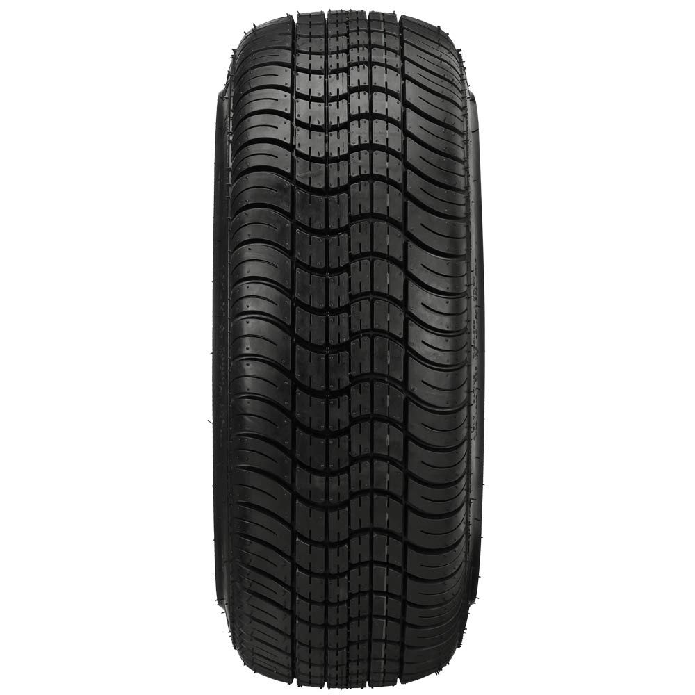 RM Cart 14" Raptor Gloss Black on 205/30-14 LSI Elite Tires (Set of 4) | Golf Cart Tires and Wheels Combo with Metric Lug Nuts