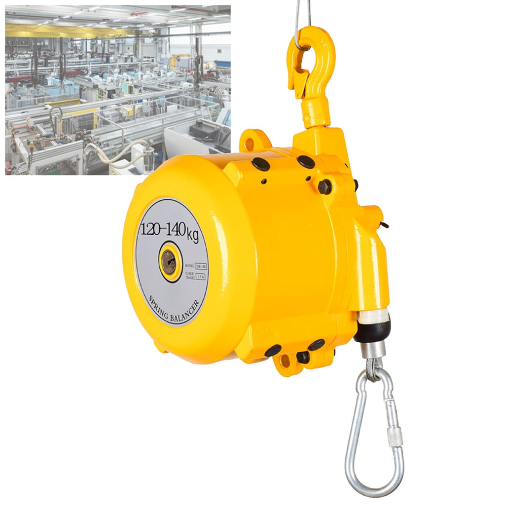 Spring Balancer with 1.5m Cable and Self-Locking Hook, Retractable Self-Locking Spring Balancer - Workshop and Automotive Equipment, Multifunctional Auxiliary Tools (60-70kg