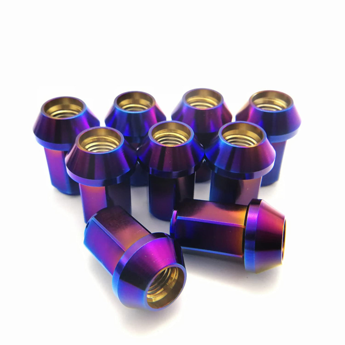 Wheel Accessories Parts Set of 20 Titanium Lug Nuts M12/14x1.25 RISON titanium Closed End 6AL4V Titanium GR5 Hex Wheel Lug Nut 20pcs/Set (M12*1.25, Burnt Blue)