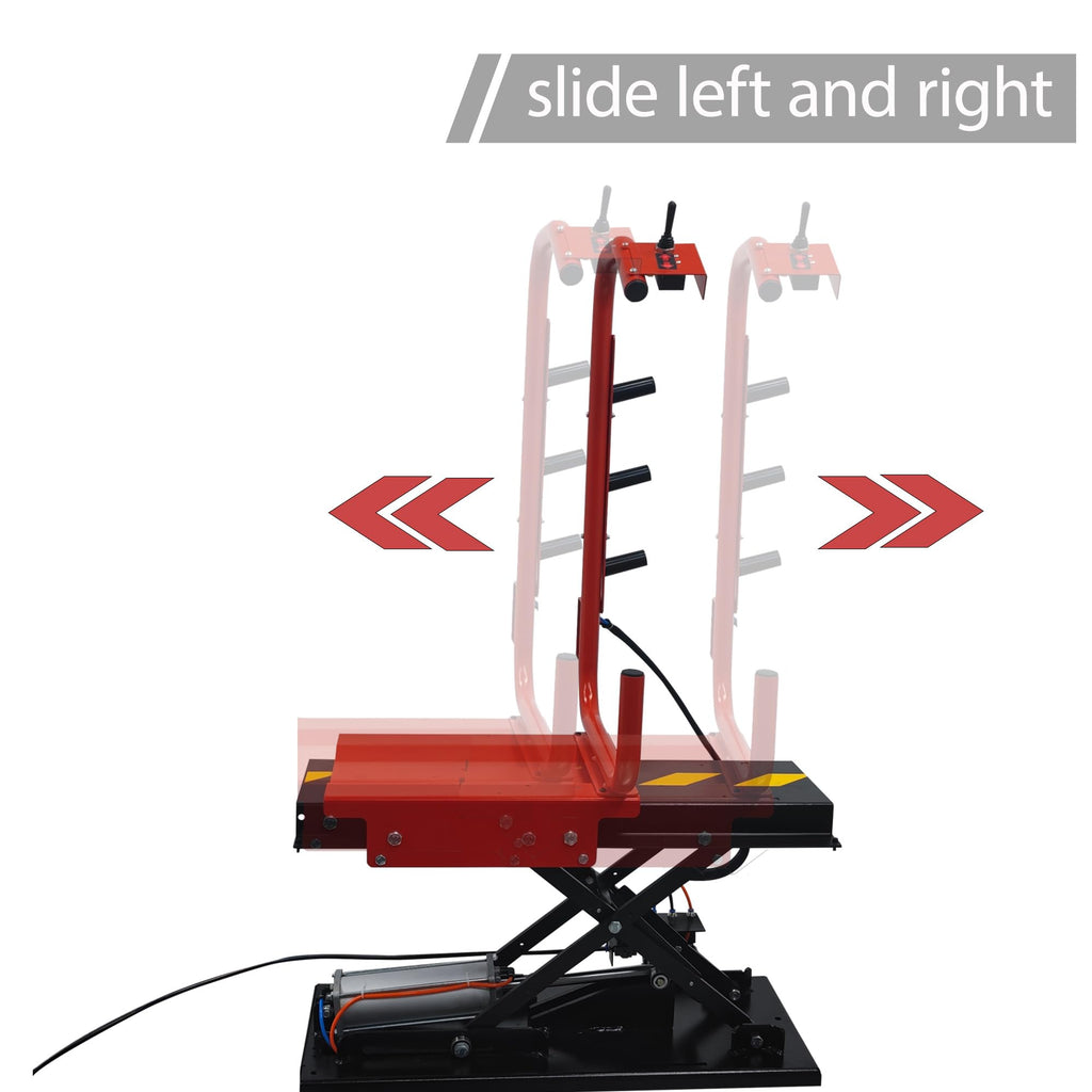 Pneumatic Tire Electric Lift Balancing Machine, 165 LBS Tire Elevator Lifting Device,75-mm AL Bearing-Linked Wheel Lifter