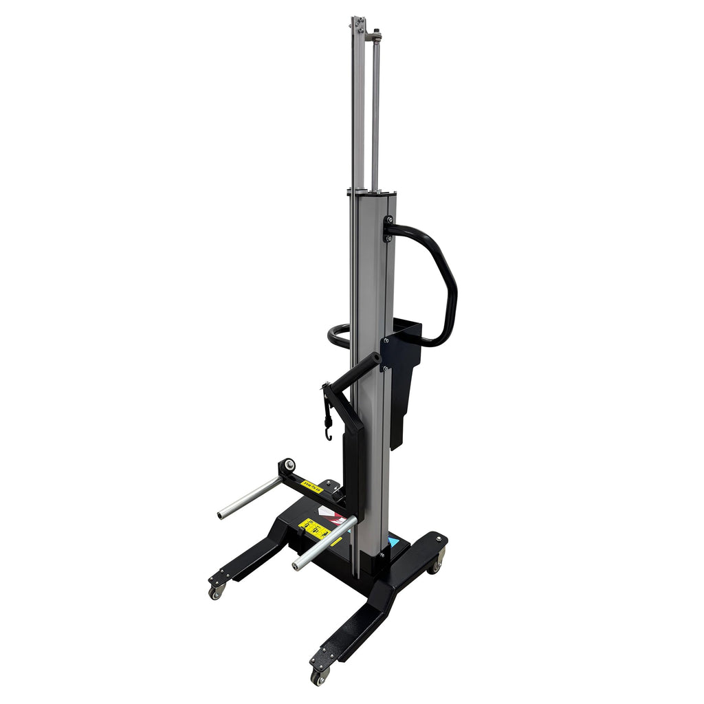 INTSUPERMAI Pneumatic Tire Wheel Lifter Dolly, 143.3LB Max Load Capacity, 3.9ft Lifting Height, Compressed Air Operated Tire Mounting Dismounting Hoist for Auto Repair Garage Tire Service Station