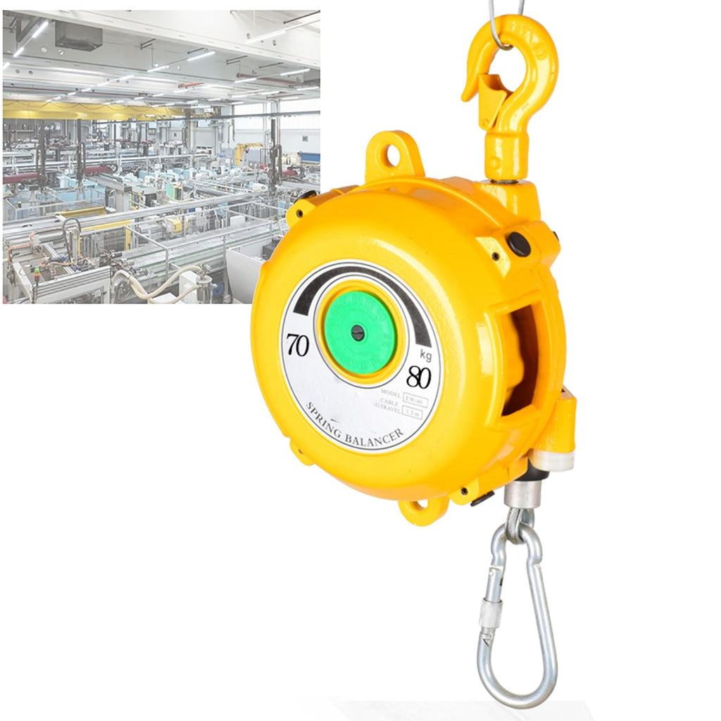 Retractable Spring Balancer 1.5m Cable with Self-Locking Hook - Heavy-Duty Workshop & Automotive Tool, Multifunctional Auxiliary Equipment (5-9kg Capacity)