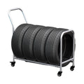 Tire Rack, Garage Tire Storage Rack, Tire Storage Rack with Wheels, Mobile Tire Rack for Workshop/Repair Shop/Factory, Metal Tire Trailer for 4 Tires