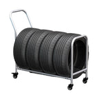 Tire Rack, Garage Tire Storage Rack, Tire Storage Rack with Wheels, Mobile Tire Rack for Workshop/Repair Shop/Factory, Metal Tire Trailer for 4 Tires