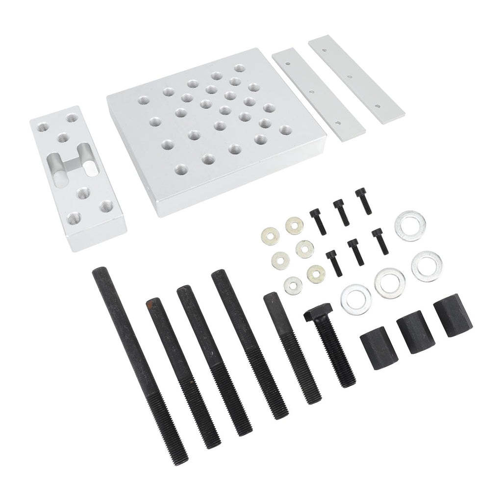 Universal Drill Press Support Plate Set, 30 Ton Heavy Duty Bearing Bushing Removal Installation Tool, Adjustable Anti - Slip Base with Positioning Plates for Wheel Hub