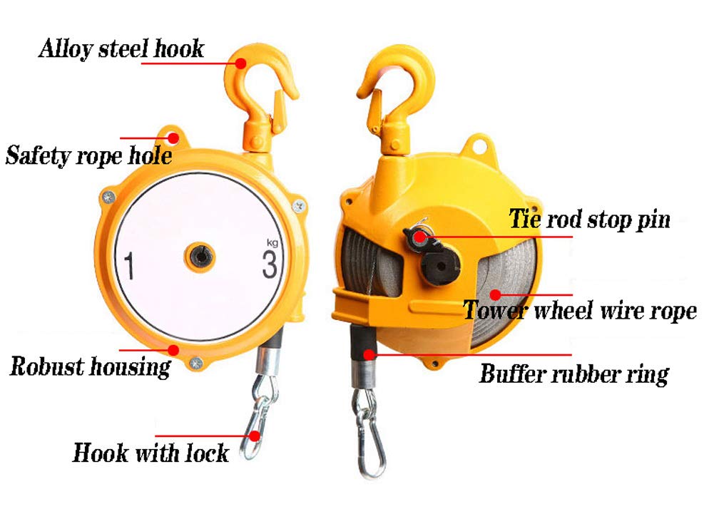 Spring Balancer Tool, Spring Balancer Retractable, Self-Locking Tool Balancer with Wire Rope for Assembly-Line, Easy to Adjust Tension, Industrial Grade Hand Tool,15 to 22kg