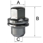 TRACER 10x Wheel Nuts M14 x 1.5 Flat Collar 34 mm | Spanner Width 22 mm Compatible with Land Rover Defender 110 4WD L663 Defender 110 Stat