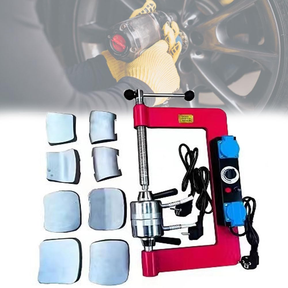 Tire Vulcanizing Machine 2X500W, Auto Tire Repair Kit with 8 Moulds, 145-180℃ Heating Tool for Small Cars, Tire Repair Equipment