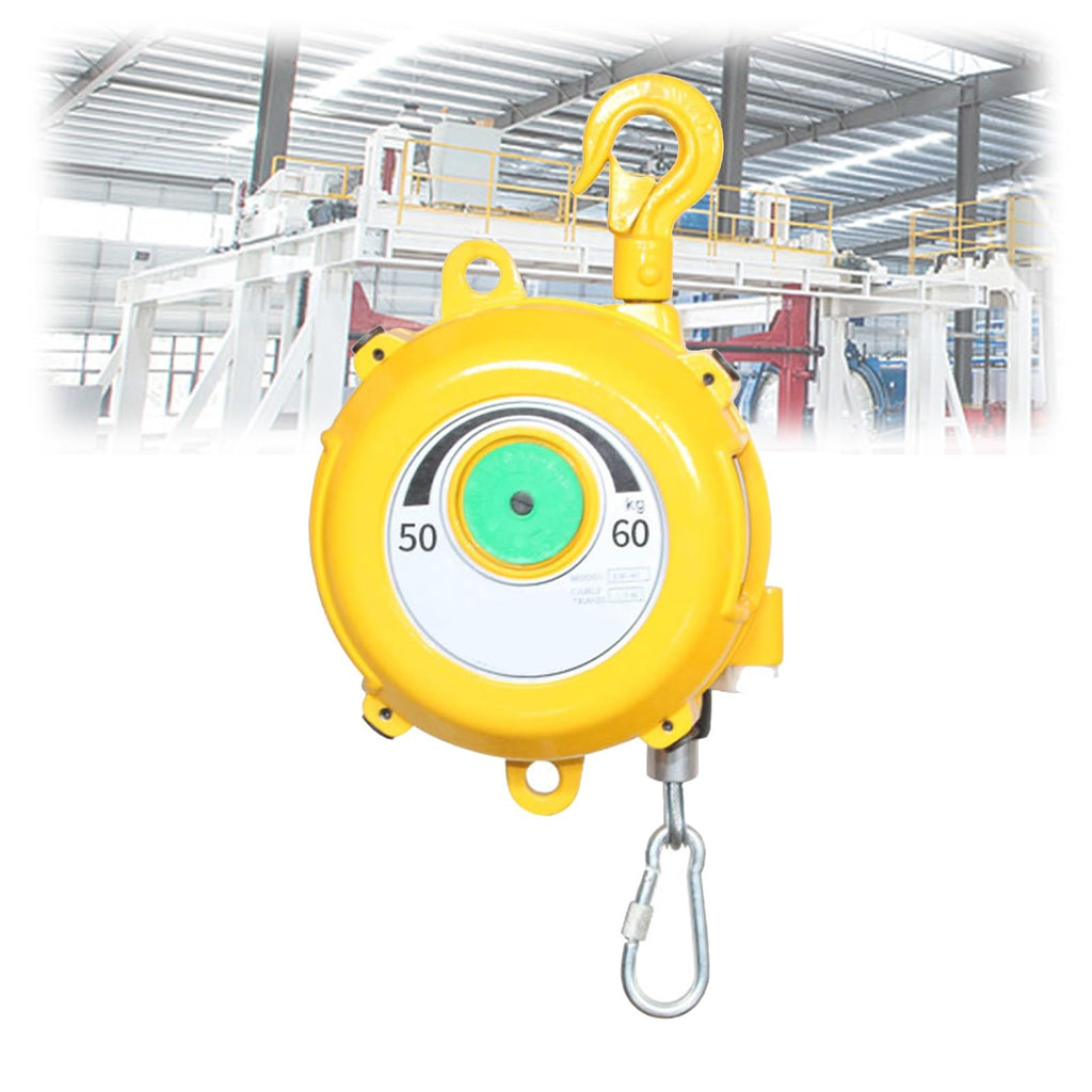 Retractable Tool Balancer with Adjustable Hook & Wire Rope, 1-70kg Capacity (9-15kg), Perfect for Workshop, Garage, Industrial Applications