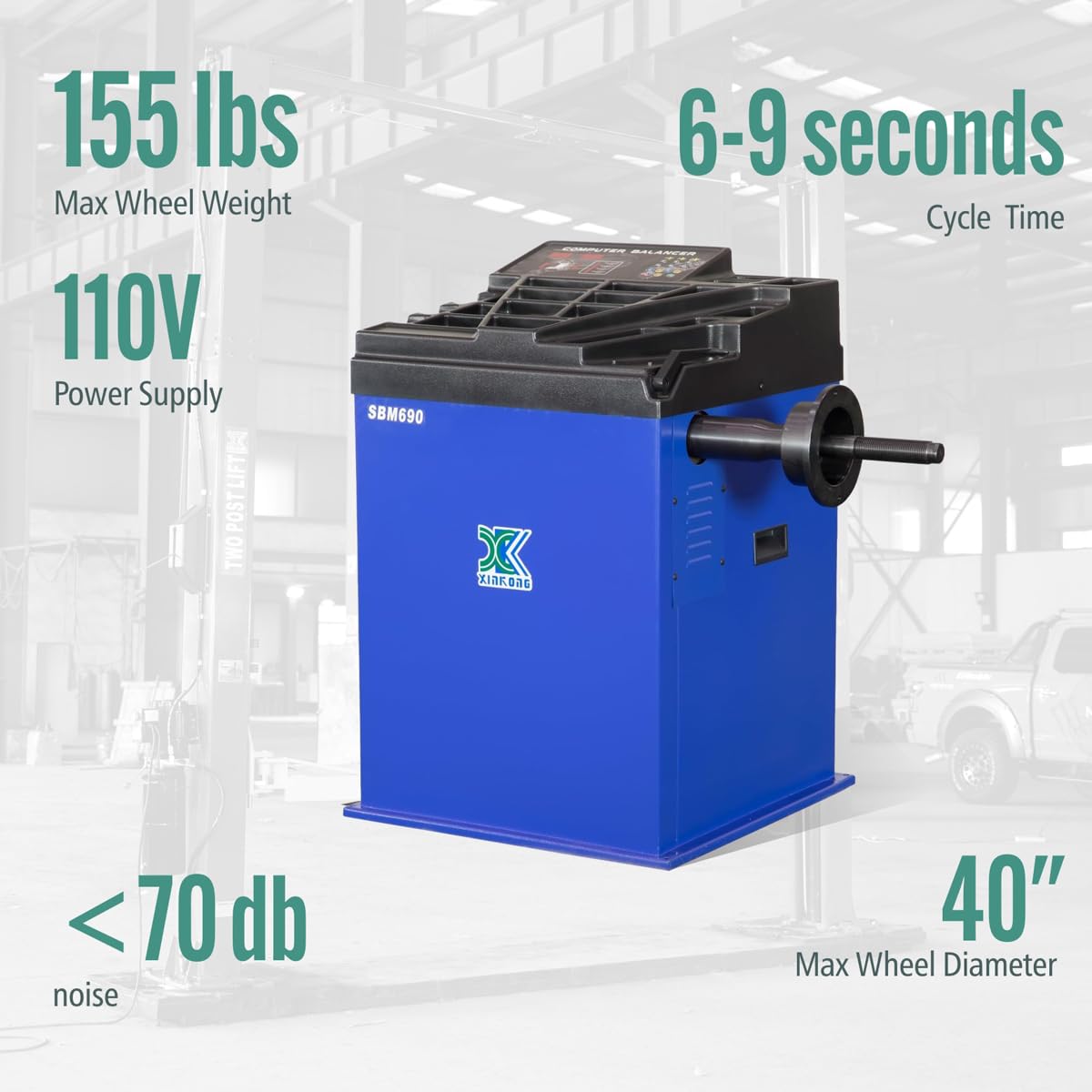 XK Wheel Balancer Machine Heavy Duty Rim Car with Cover,110V,690