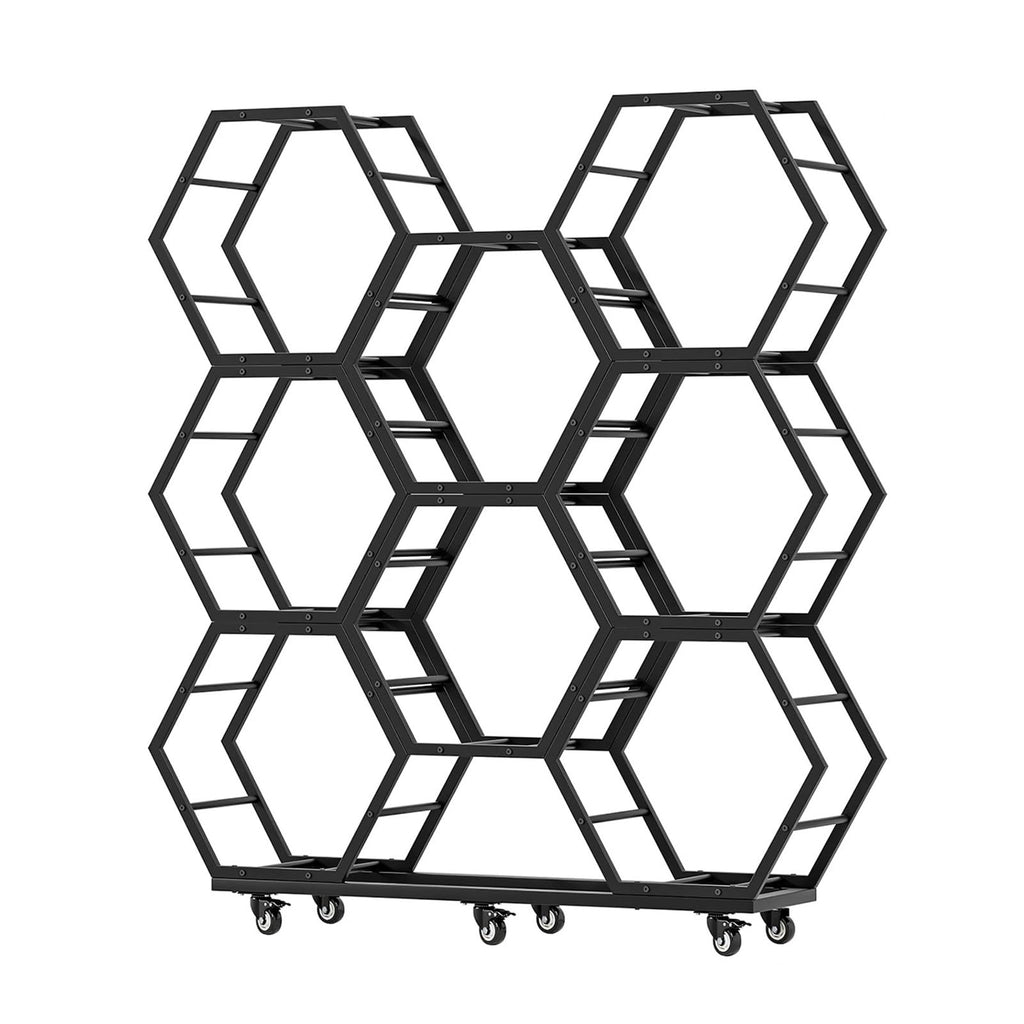 Rims Tire Rack for Garage, Tire Wheel Rim Holder, Movable Hexagon Car Rims Tire Display Rack, Steel Spare Tyre Organizer, Tire Wheel Organizer Holder(6-Frame)