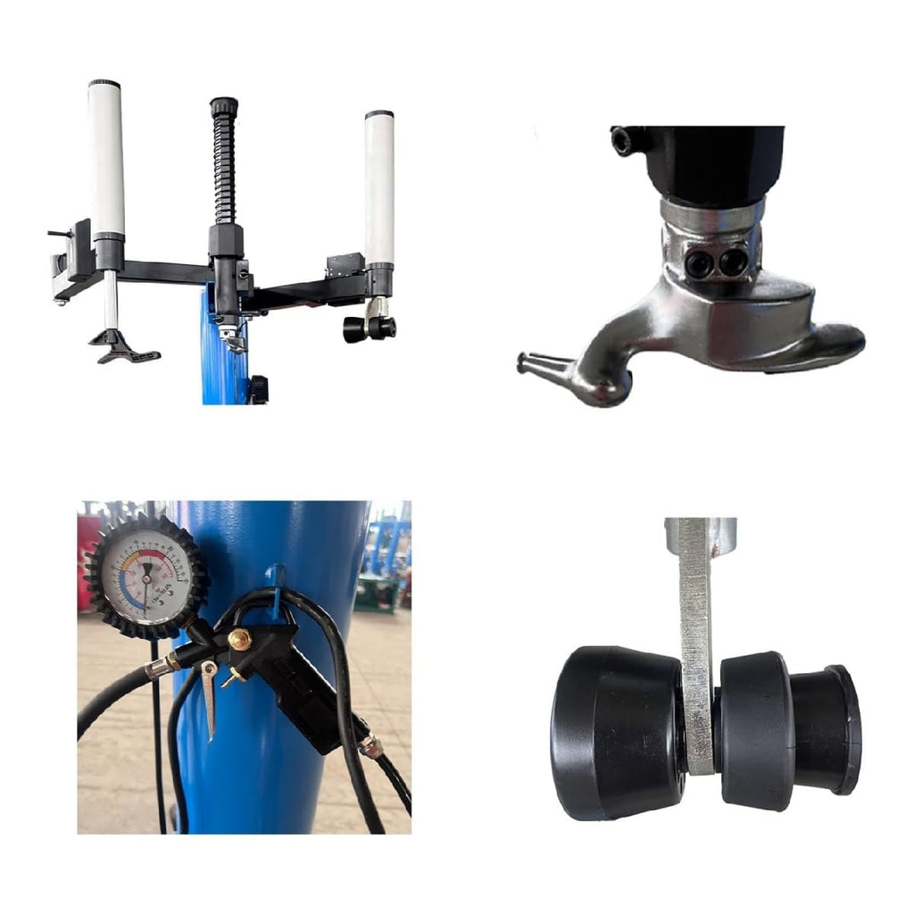ME-T530Z Double Arm Tire Changer Machine ME-B620T Wheel Balancer Machine Combo 12"-24 Inch Rim Range 2.0HP Motor, 1g Balancing Precision Professional Tire Repair Equipment