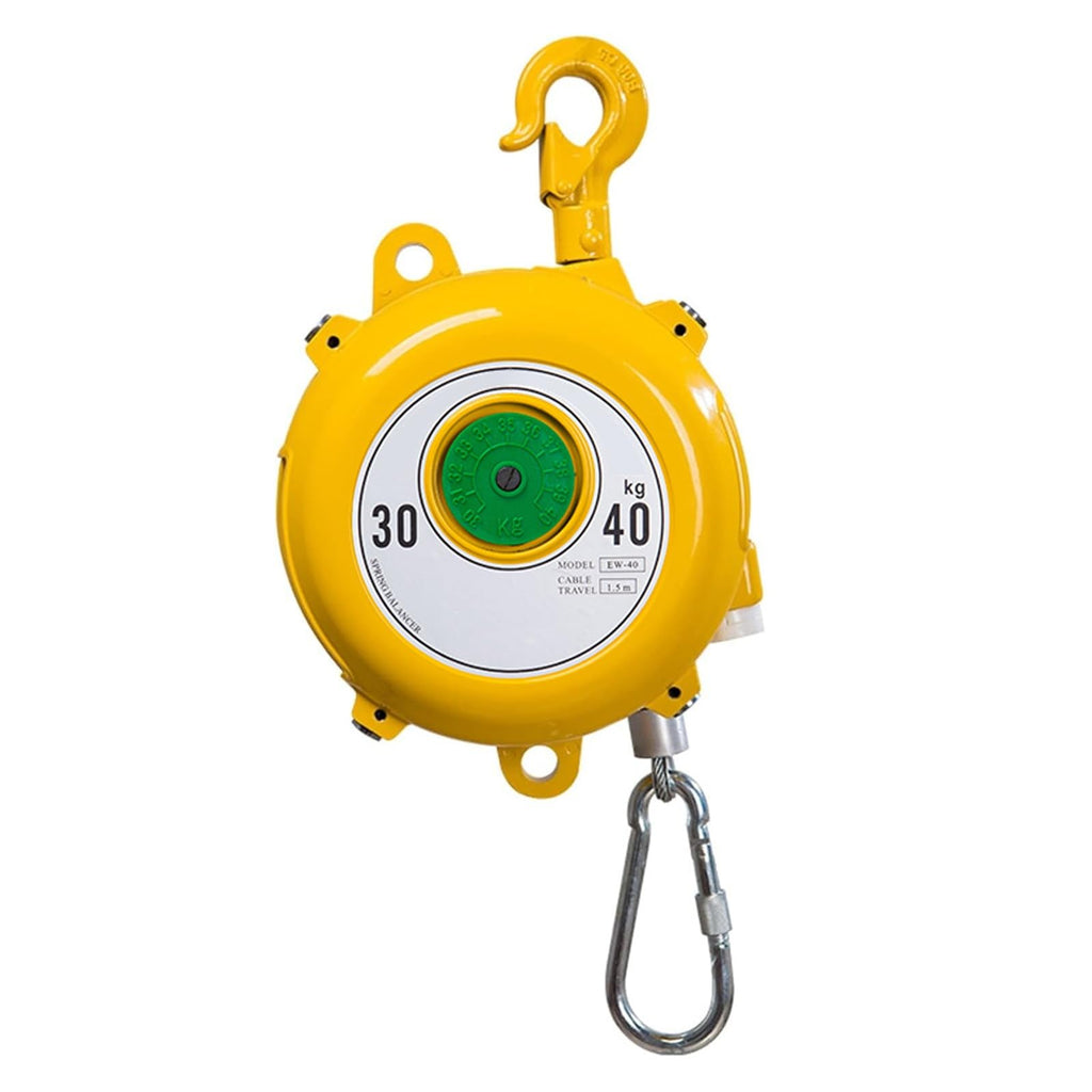 Heavy-Duty Retractable Spring Balancer with 1.5m Wire Rope & Hook - Reliable Tool Holder for Workshop & Automotive Equipment (30-40 Kg Capacity)