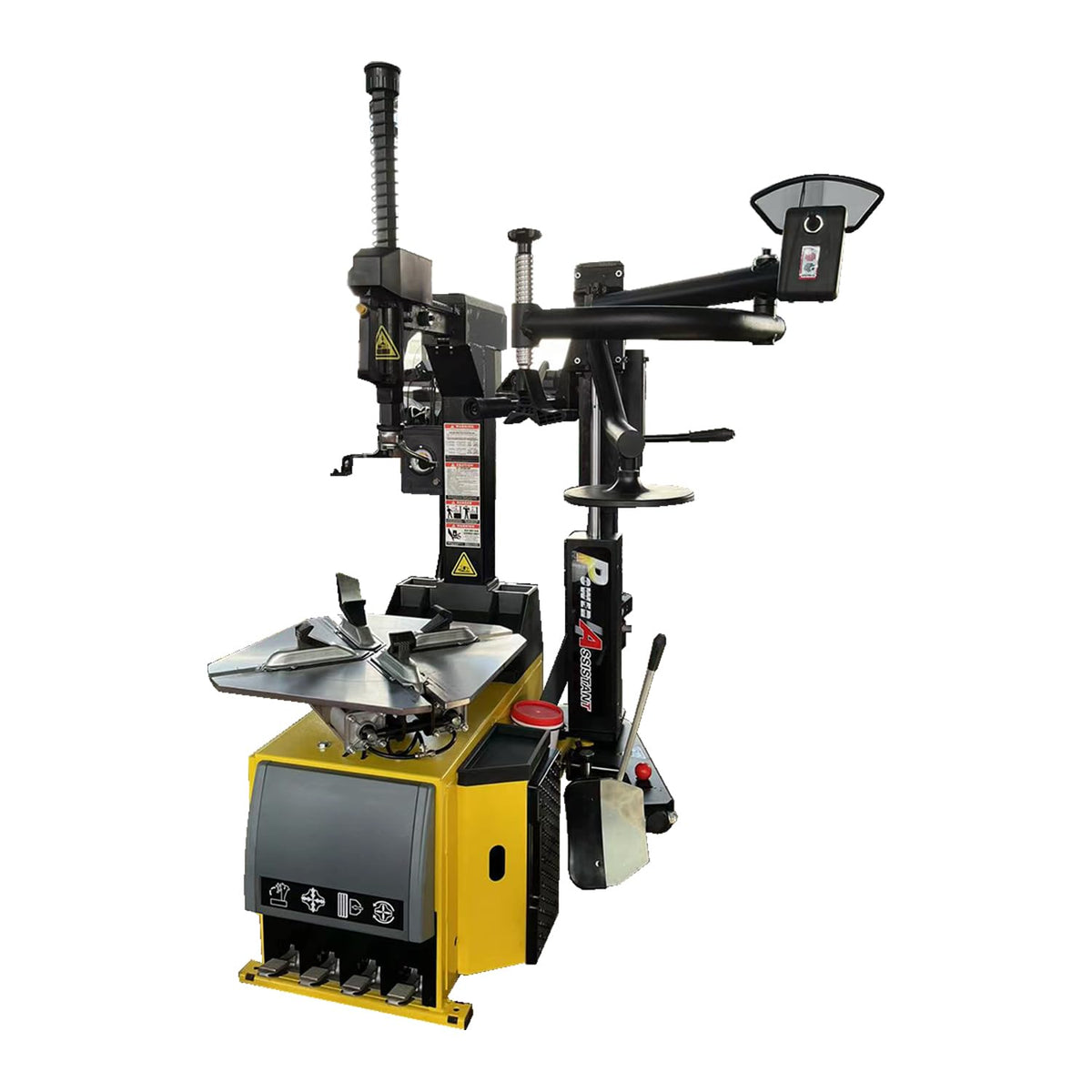 1.5HP Tire Changer Machine with Hand-Assisted Lever Device and Assist arm, 110V Wheel Changer Tire Machine for 13"-24" Rims, Heavy Duty Swing Arm Tire Repair Equipment for Garage & Shop, Y