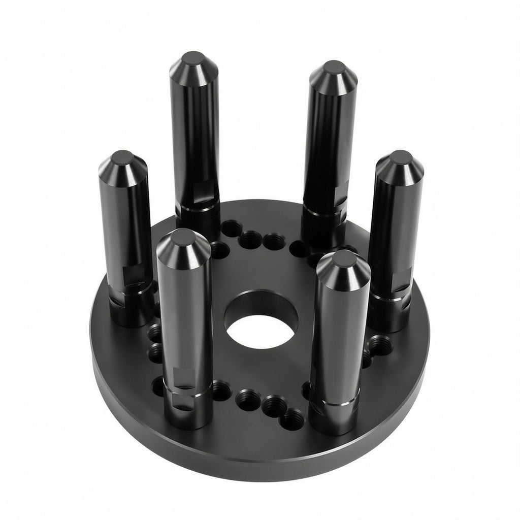 Wheel Balancer Clamp Heavy Duty Wheel Mounting Fixture with Central Opening and Tapered Posts Suitable for Vehicle Alignment and Garage Use