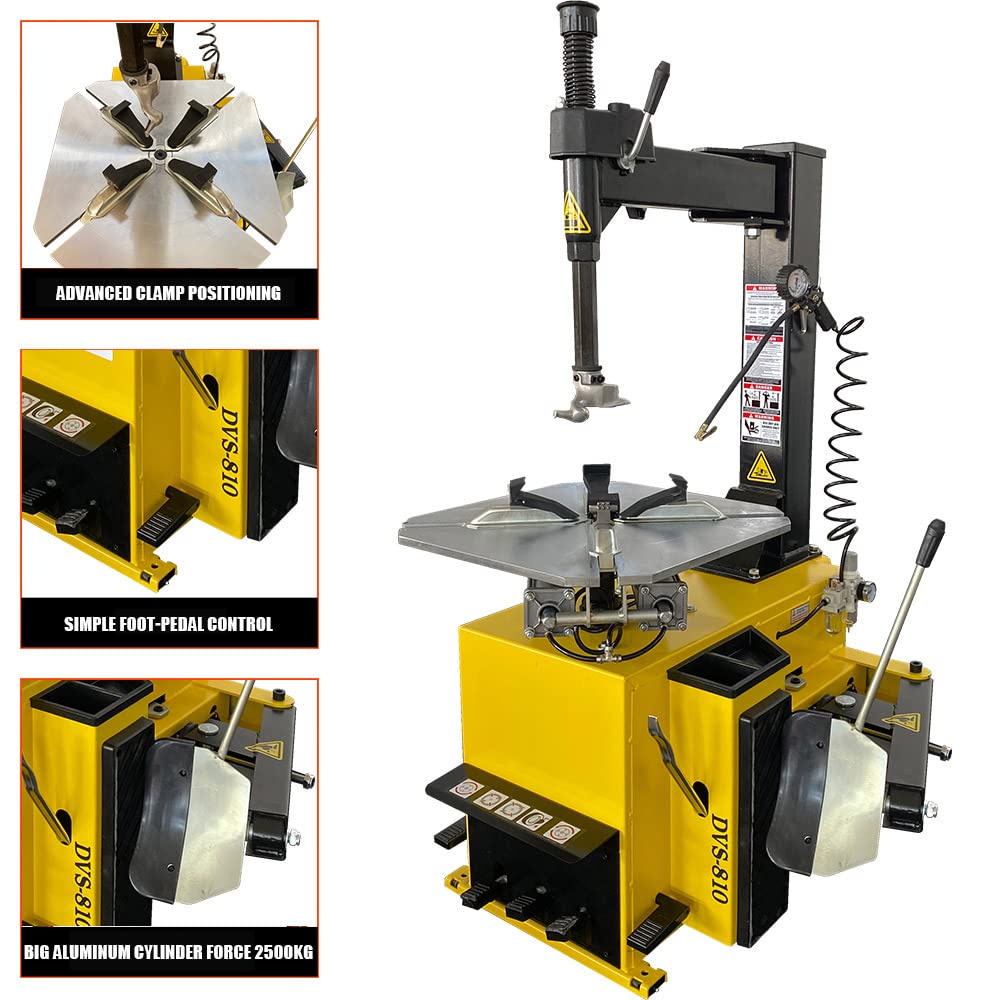 21'' Rim 1.5HP Tire Changer and 5HP Air Compressor w/ 60Gal ASME Tank for Tire Repair and Wheel Balancing Garage Shop Equipment w/ 1 Year Full Warranty