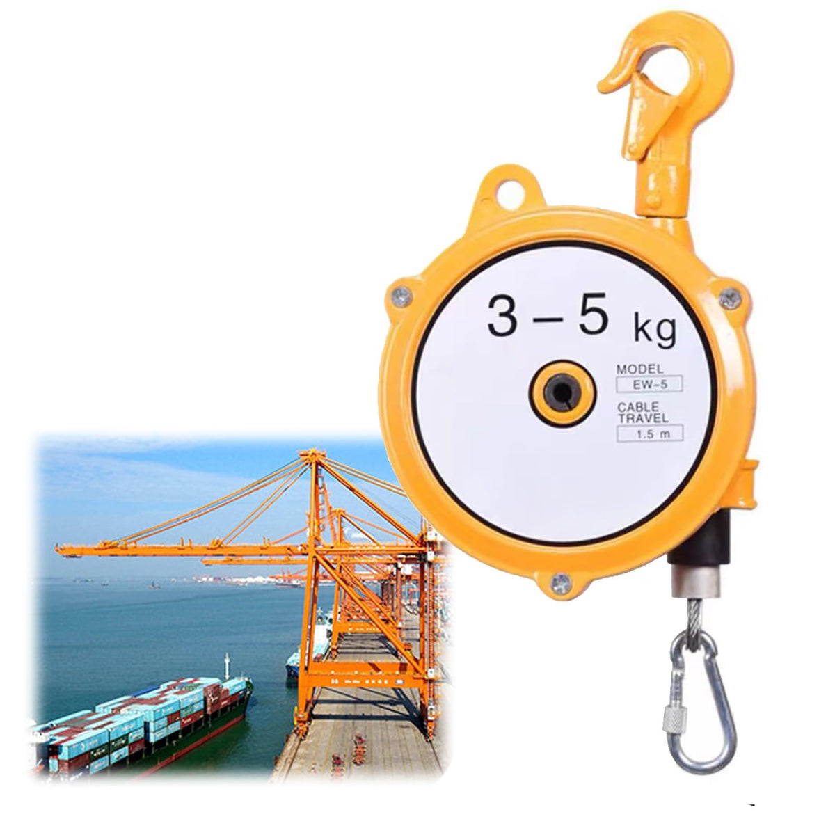Load-Bearing Spring Balancer,Adjustable Spring Balancer Thick Steel Wire Rope Assembly Line Used for Hanging, Placing, Transporting and Dismantling Tools Etc.(22-30kg)