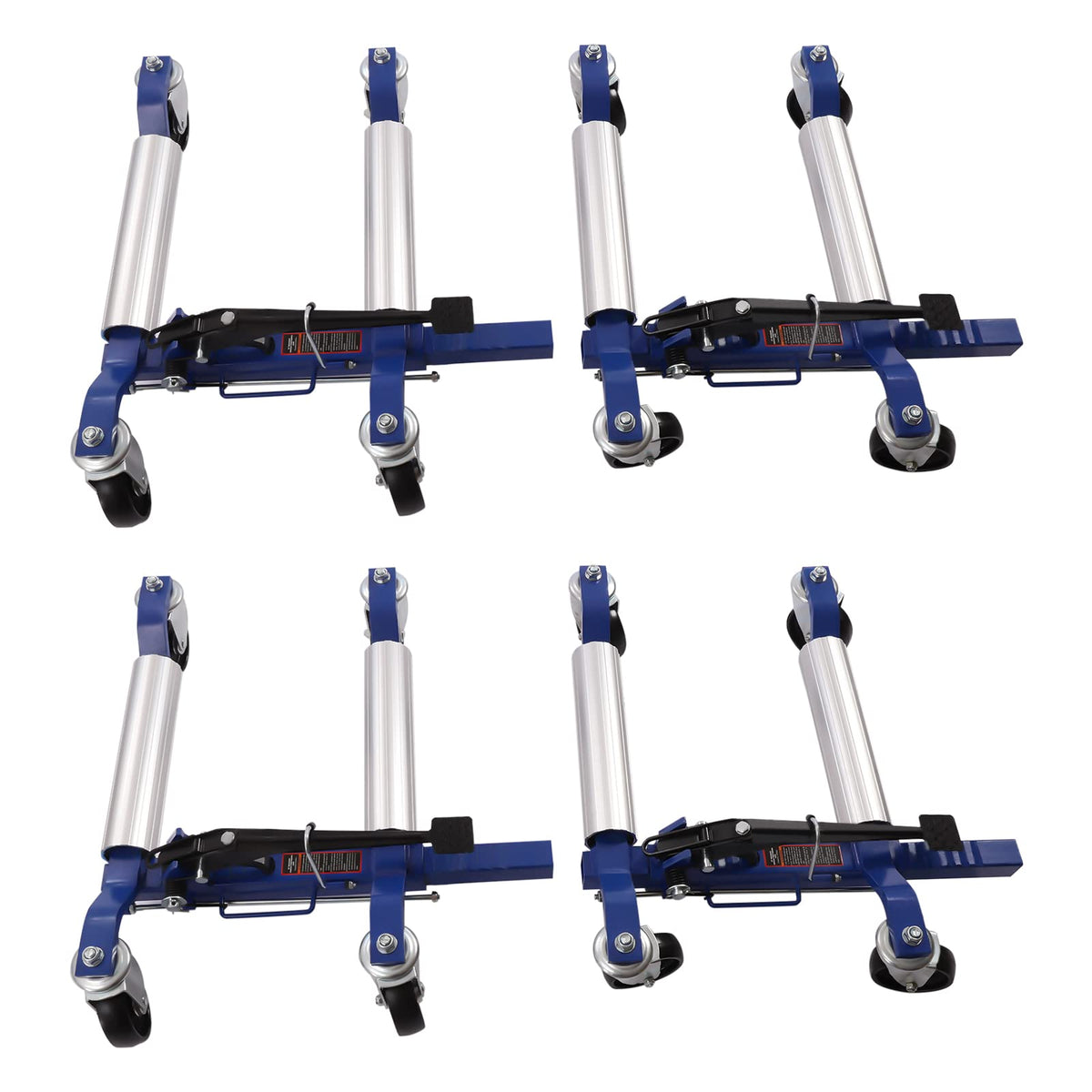 Car Wheel Dolly Jack Set of 4, 1300LBS Vehicle Positioning Hydraulic Tire Jack Car Skates, Heavy Duty Rollers with Hydraulic Ratchet Foot Pedal for Auto Repair Moving Lift (Blue)