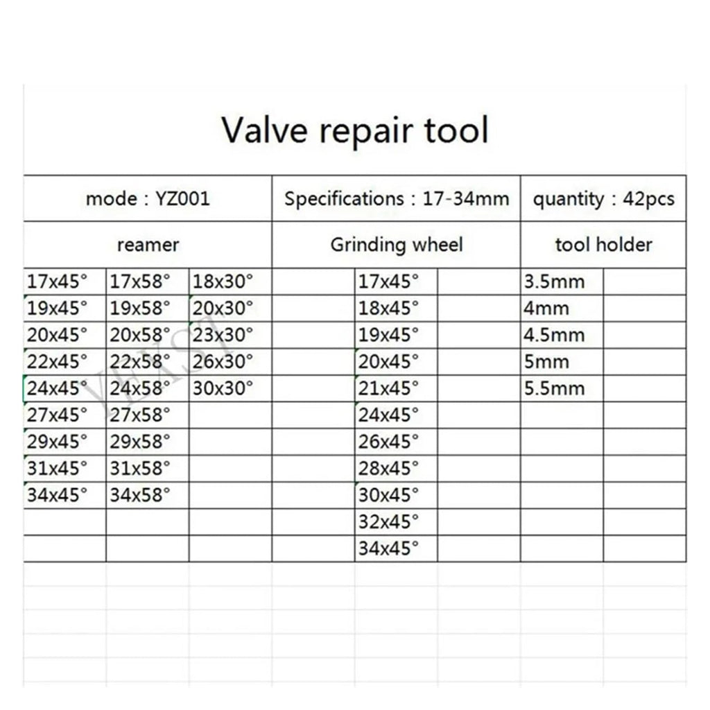 17-34mm Car And Motorcycle Valve Seat Reamer Grinding Wheel Set, Valve Seat Maintenance Tool, Hard Alloy