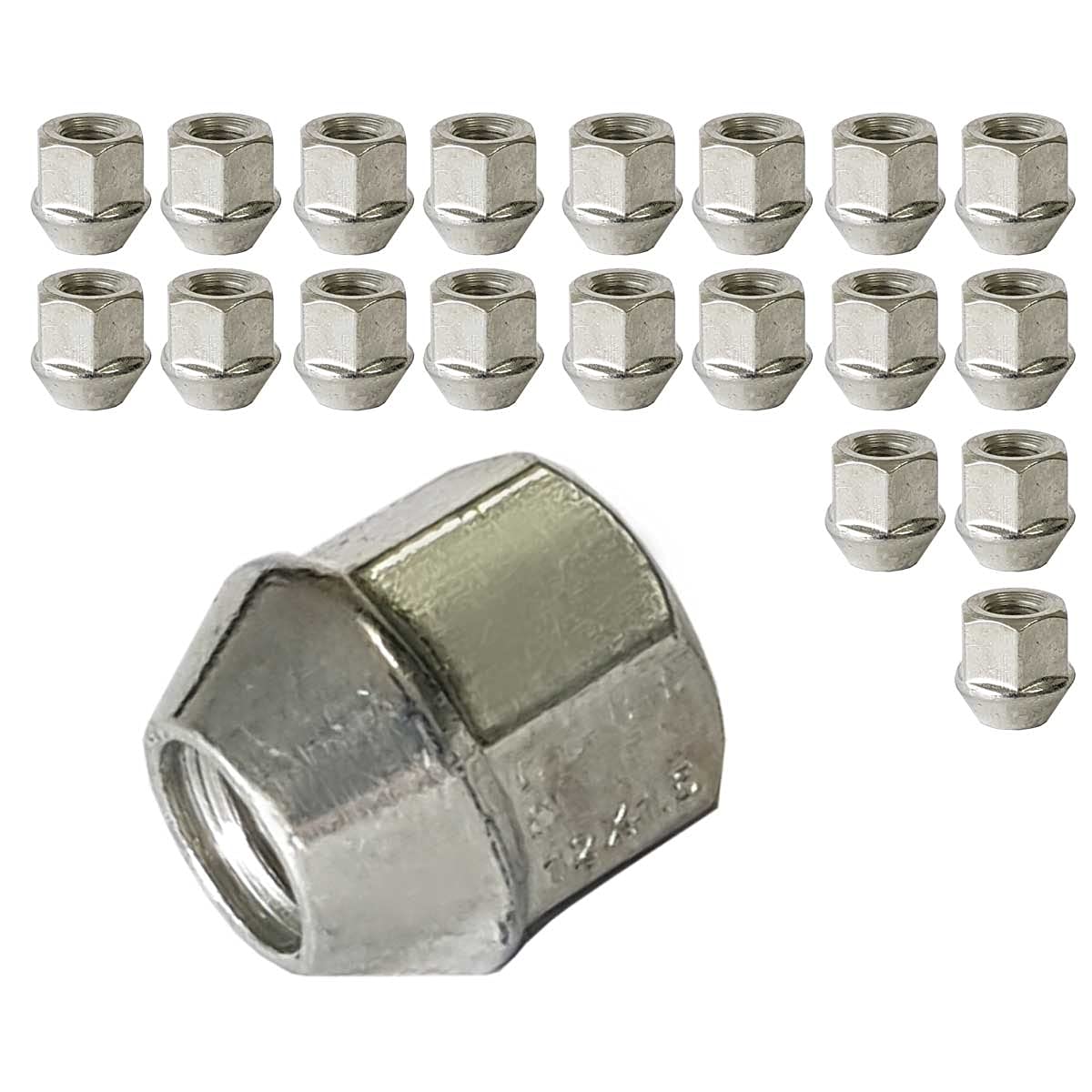 1 x Wheel Nut M12 x 1.5 60° Taper Seat Open with Collar SW 21 mm Compatible with Mazda Mitsubishi Nissan Opel Peugeot Smart Toyota Volvo