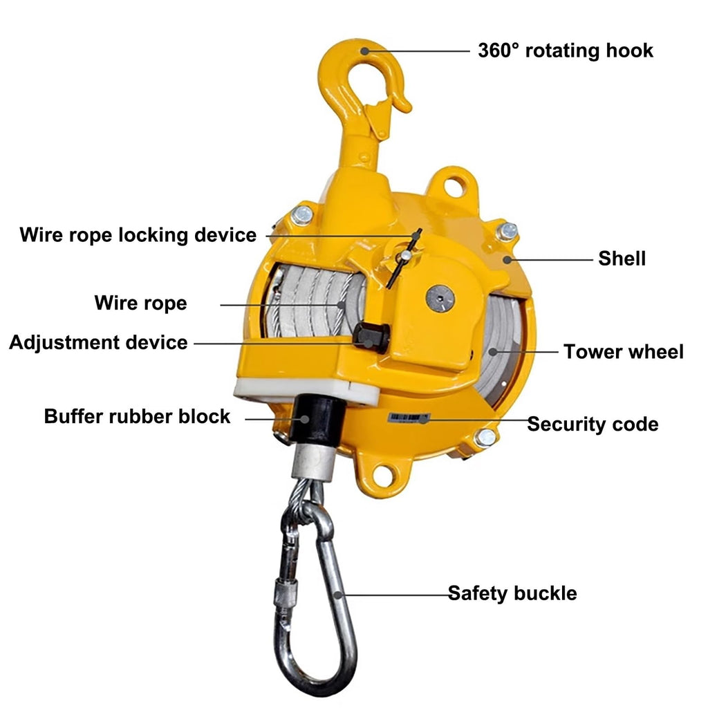 SPABOY Tower Type Spring Balancer, Heavy Duty Tool Balancer with Self-Locking Function, Iron Hanging Balancer,Hanging Holder 1.5 M Wire Rope, for Hanging Equipment Parts Welding Etc. (Size : 15-22kg)