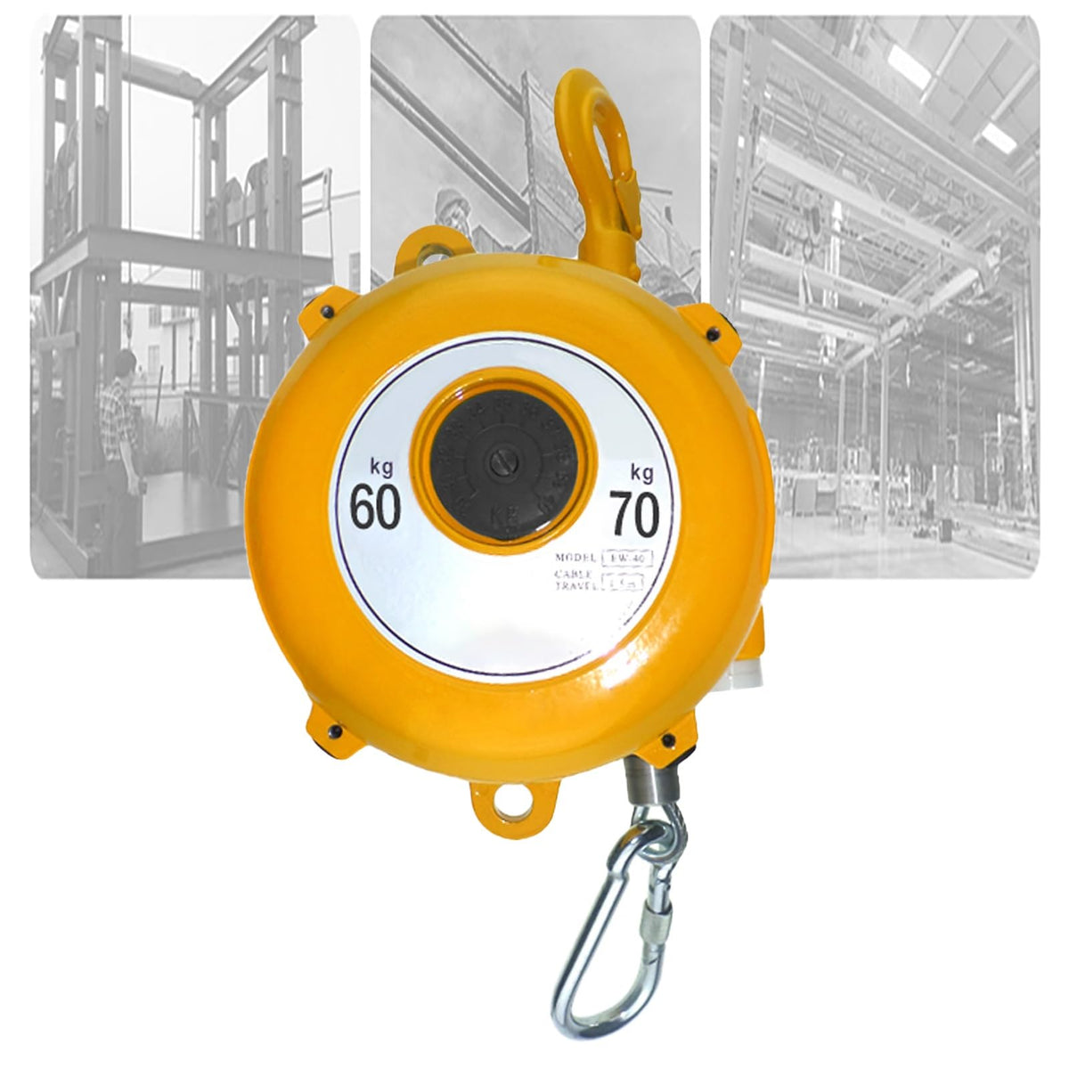 Spring Pulley Balancer, Retractable Self-Locking Spring Balancer, with 1.5 M Cable and Hook, High Strength and Load-Bearing, for Factory and Workshop.(9-15kg)