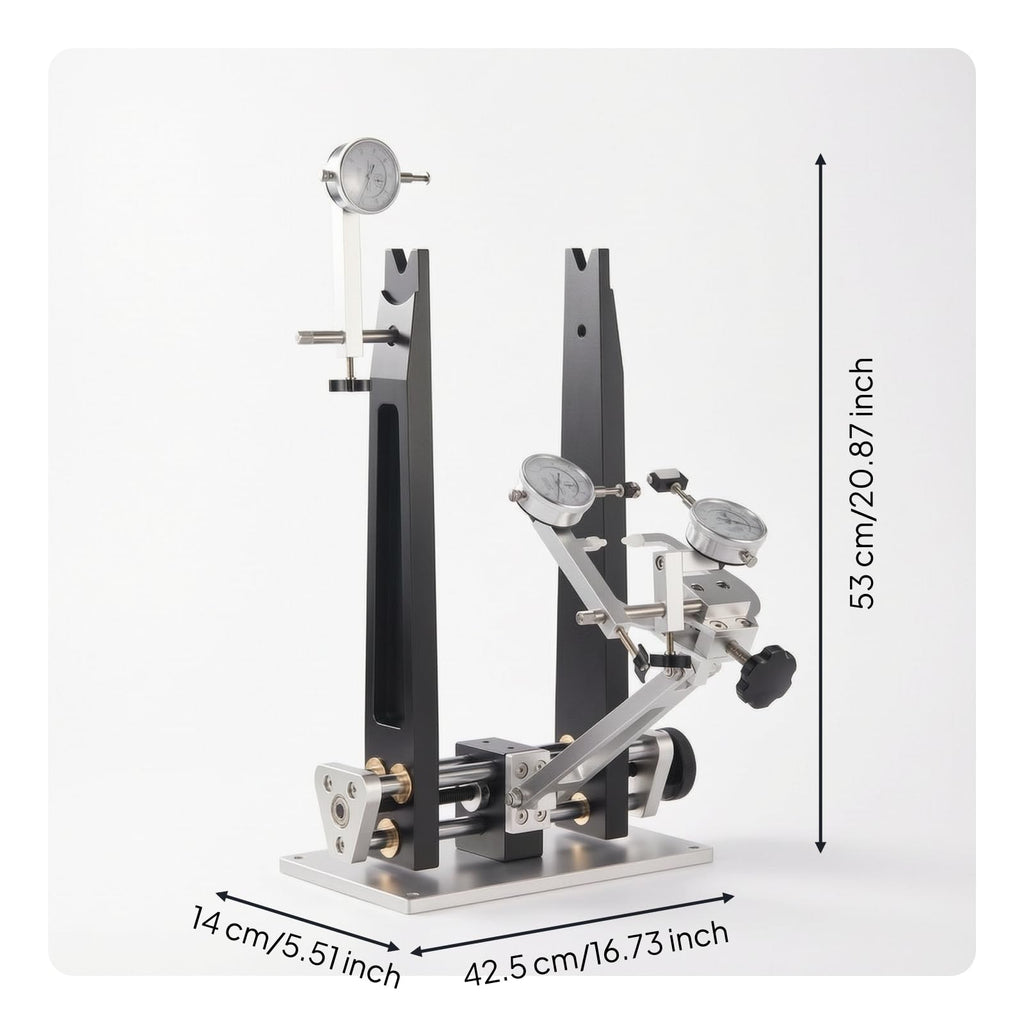 Wheel Truing Stand Dial Indicator Truing Tool Wheel Repair Jig Wheel Alignment Centering Gauge With Adjustable Uprights suitable for wheel maintenance bike shops mountain bikes road bikes