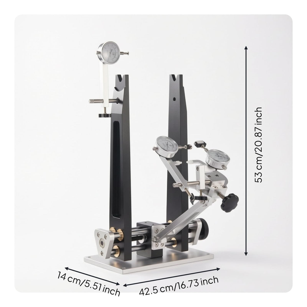 Wheel Truing Stand Dial Indicator Truing Tool Wheel Repair Jig Wheel Alignment Centering Gauge With Adjustable Uprights suitable for wheel maintenance bike shops mountain bikes road bikes