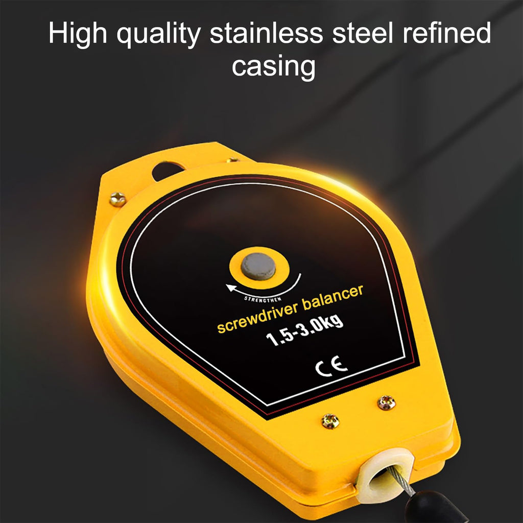 Spring Balancer, Retractable Balancer, Screwdriver Hanging Wrench, 1.4m/3m Steel Wire Rope Measurement Tool Assembly Line Hanging Tool, Excellent Shell,1.4m-0.5-1.5kg