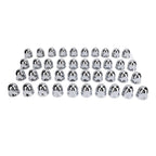 Lug Nut Covers 33mm - Chrome Secure Flanged Caps, Set 40, Compatible with Trucks, Trailers, and Various Vehicles