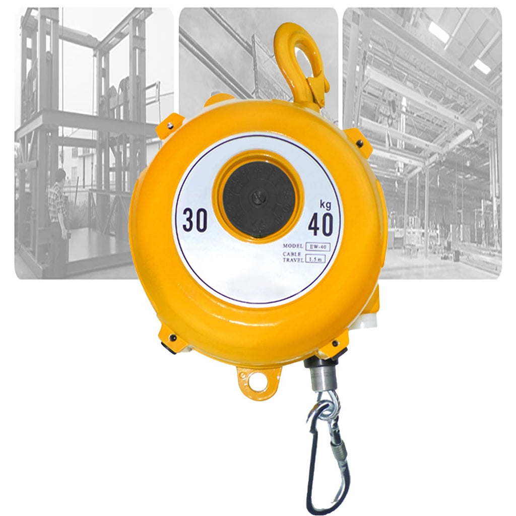 Spring Pulley Balancer, Retractable Self-Locking Spring Balancer, with 1.5 M Cable and Hook, High Strength and Load-Bearing, for Factory and Workshop.(9-15kg)
