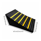 Wedge Shaped Rubber Wheel Chock for Parked Vehicles with Traction Ribs and Sturdy Construction Suitable for Trailers During Loading Unloading and Storage Areas, Style C