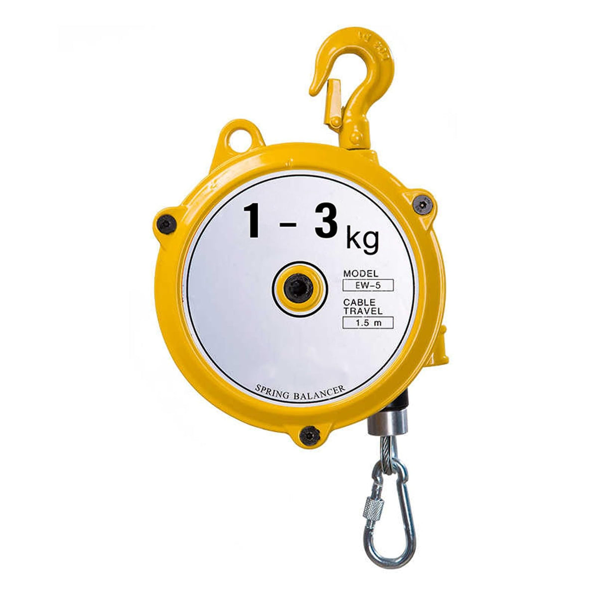 Heavy-Duty Retractable Spring Balancer with 1.5m Wire Rope & Hook - Reliable Tool Holder for Workshop & Automotive Equipment (30-40 Kg Capacity)