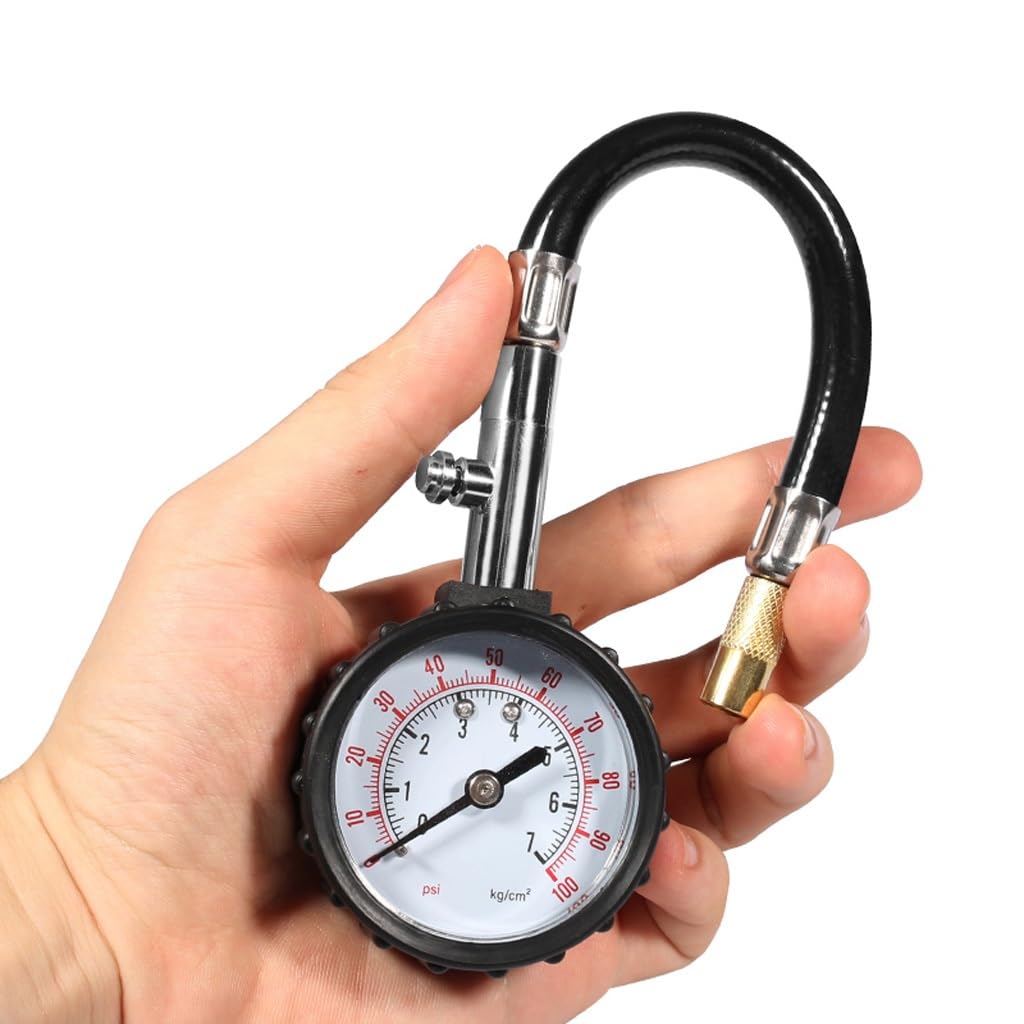 Long Tube Tire Pressure Gauge Meter 0-100Psi High-Precision Tyre Air Pressure Tester for Car Motorcycle Universal