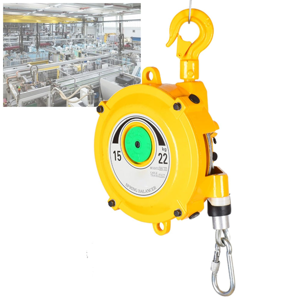 Spring Balancer with 1.5m Cable and Self-Locking Hook, Retractable Self-Locking Spring Balancer - Workshop and Automotive Equipment, Multifunctional Auxiliary Tools (60-70kg