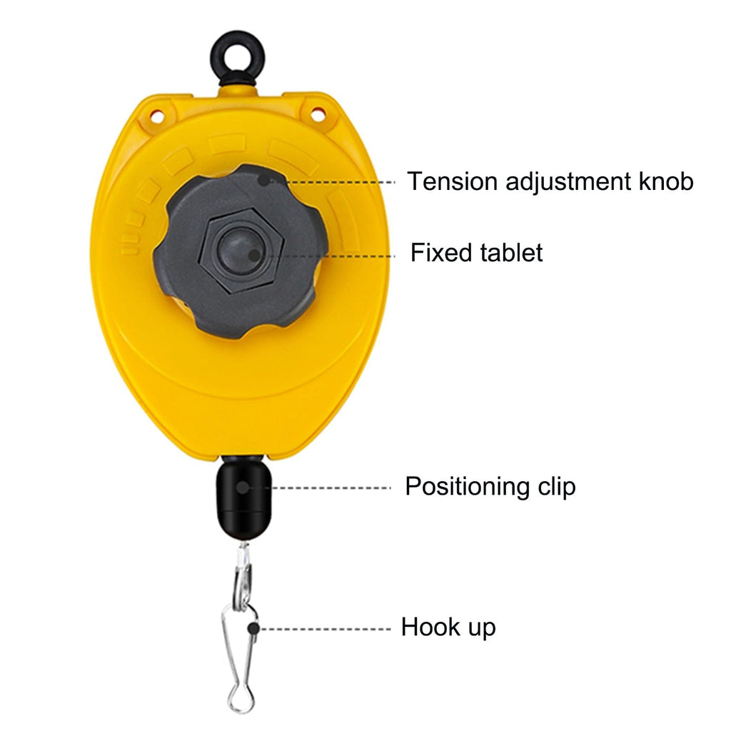 Retractable Adjustable Spring Balancer 2m Wire & Hook - Heavy Duty Garage & Automotive Equipment (0.6-3.0kg) for Tools, Equipment & Workshop Use,0.6-3.0kg