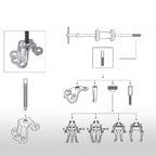 Heavy Duty Wheel Bearing Puller Set with 2.35Lb Slide Hammer and T Handle for Removal of Seals Bearings