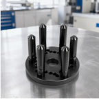 Wheel Balancer Clamp Automotive Wheel Balancing Fixture with Threaded Locating Posts and Six Hole Mounting Plate for Tire Repair Workshop