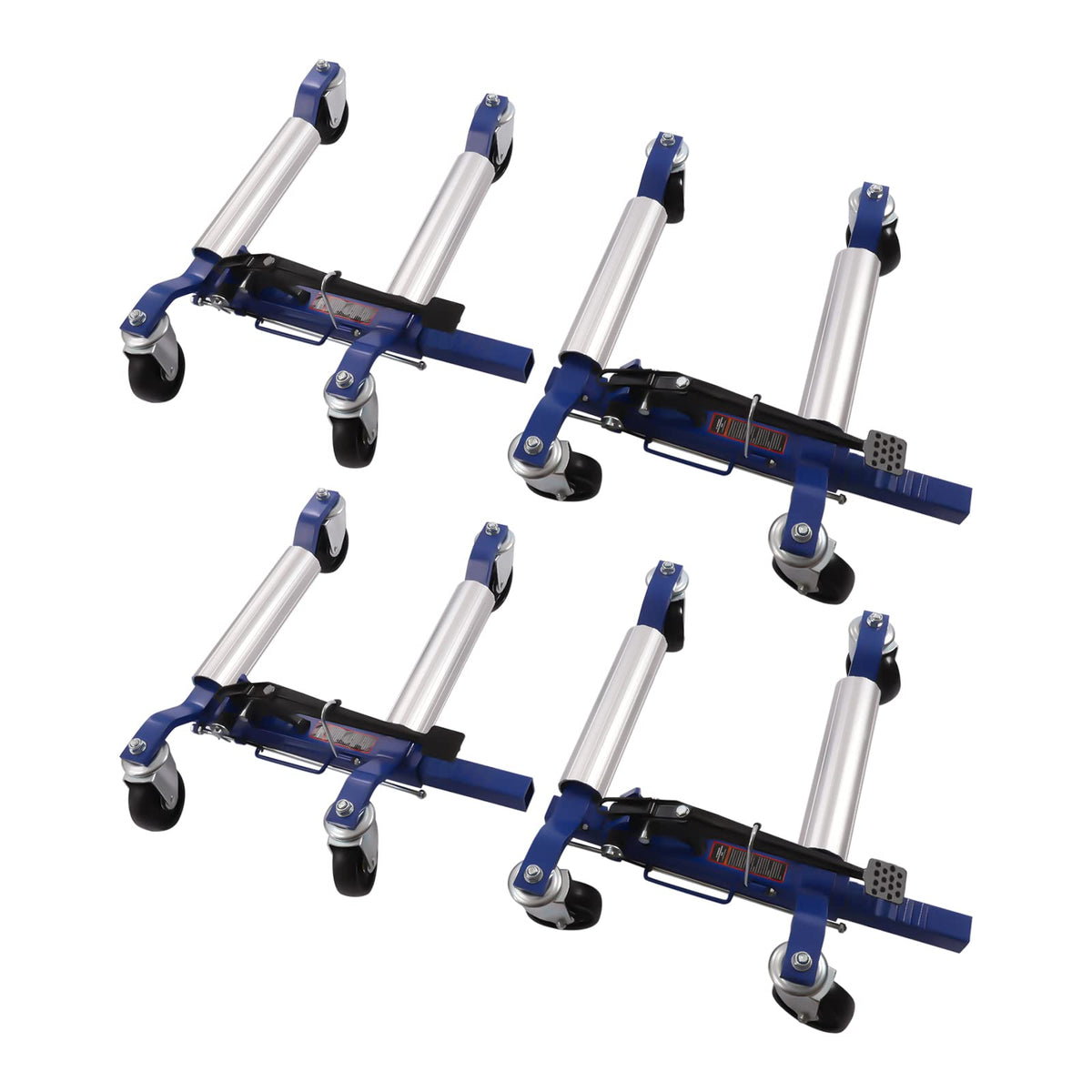 Car Wheel Dolly Jack Set of 4, 1300LBS Vehicle Positioning Hydraulic Tire Jack Car Skates, Heavy Duty Rollers with Hydraulic Ratchet Foot Pedal for Auto Repair Moving Lift (Blue)