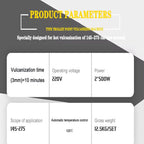 Tire Vulcanizing Machine 2X500W, Auto Tire Repair Kit with 8 Moulds, 145-180℃ Heating Tool for Small Cars, Tire Repair Equipment