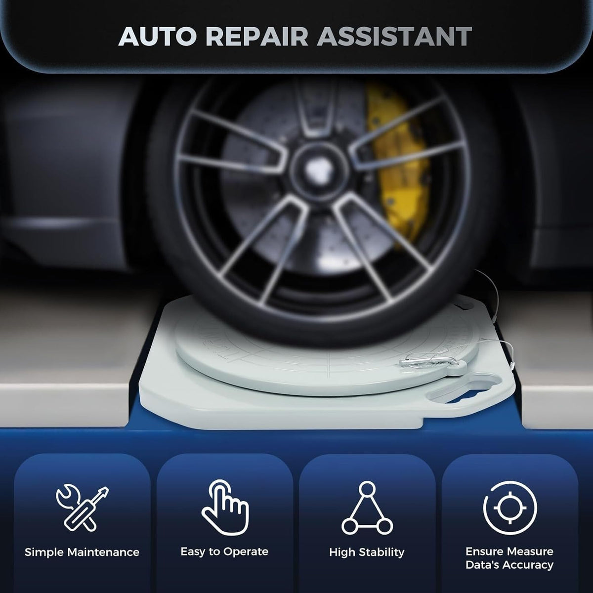 Wheel Alignment Turn Plates,Portable Front End Alignment Tool with Rotating Table,Transition Blocks and Thrust Pads for Car Truck