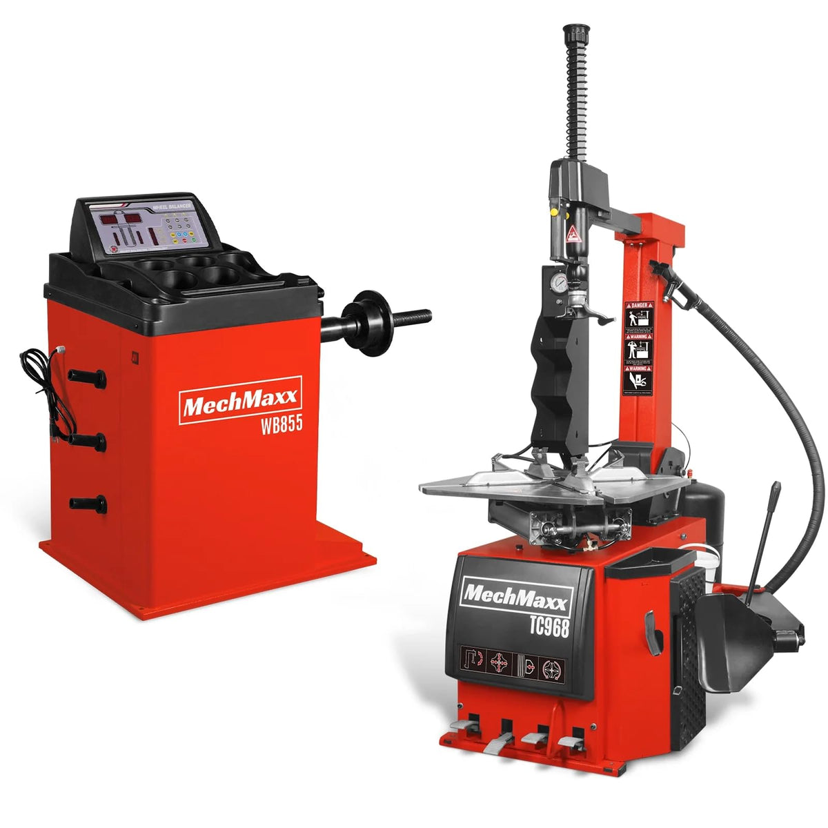 MechMaxx 26" Rim Tilt Back Tire Changer 10-24" Wheel Balancer Bundle