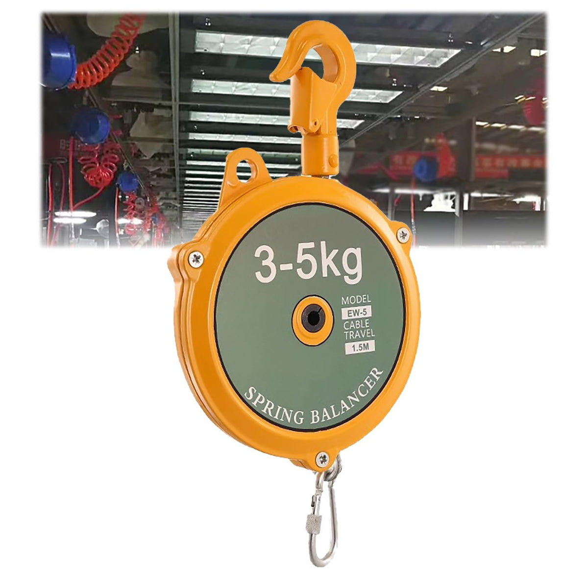 Retractable Spring Balancer, Hanging Retractable Tool Spring Balancer with Self-Locking Function for Tool Used in Automobile Molds, Parts Welding, Etc(3-5kg)
