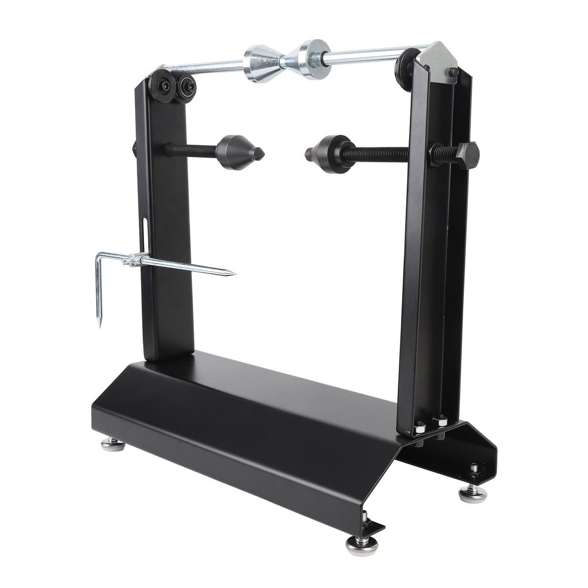 Motorcycle Wheel Balancer and Truing Stand with Adjustable Truing Pointer and Leveling Bubble, Heavy Duty Tire Balancer for Sport and Dirt Bikes, 1/2 Inch to 1 1/2 Inch Axles, Up