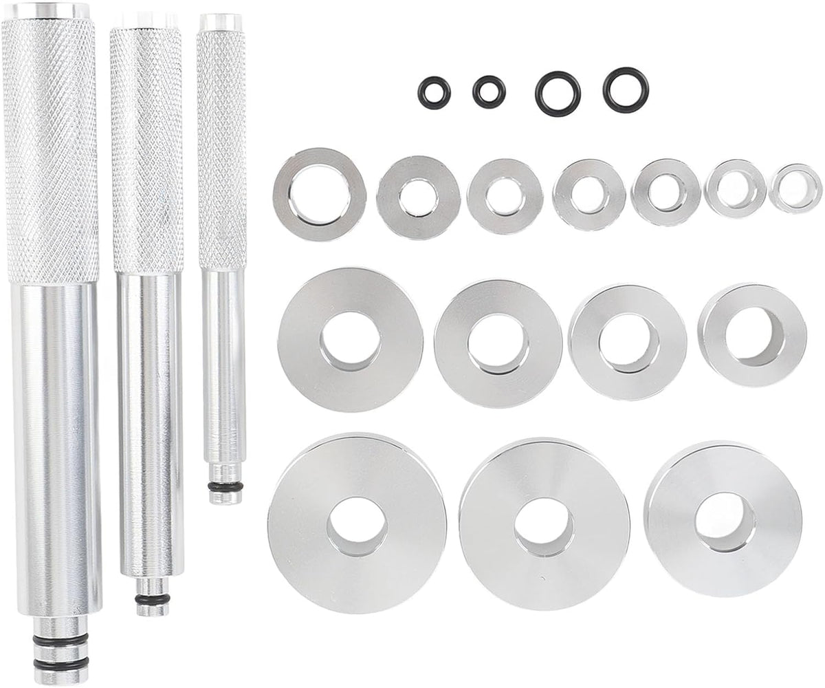 Bearing and Seal Driver Set, 17PCS Bearing Press Kit with Storage Box Aluminum Alloy Auto Bearing Race Seal Bush Driver Tool Install Set with 14 Bearing Adapters