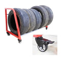 Tire Rack 4 Tire Rack, Garage Floor-Standing Tire Storage Rack, 50" Wide Rolling Tire Carrier for Wheel ＆ Rims Storage