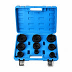 9 Pieces Axle Nut Removal Socket Set with High Strength 40Cr Alloy Steel Material and Black Phosphated Layer Suitable for Wheel Hub Bearing Fastener Removal and Installation Work