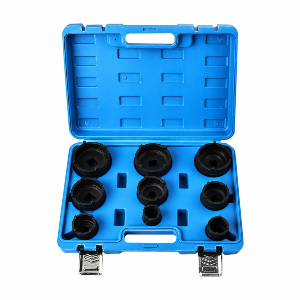 9 Pieces Axle Nut Removal Socket Set with High Strength 40Cr Alloy Steel Material and Black Phosphated Layer Suitable for Wheel Hub Bearing Fastener Removal and Installation Work